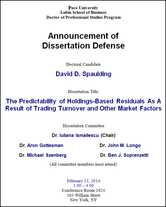 Defence of the PhD thesis